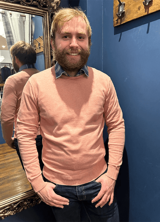 Cotton Crew Jumper | Salmon