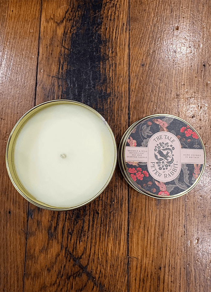 Peter Rabbit "Bramble & Wild Botanicals" Candle in a Matt Gold Tin