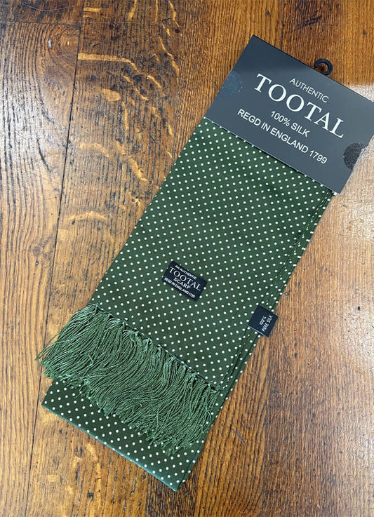 Tootal Silk Scarf | Pin Dot Parker Green