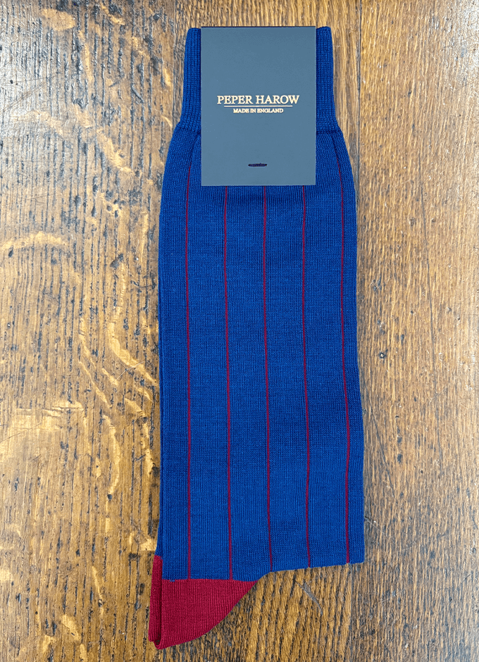 Peper Harow | Pin Stripe Men's Socks | Navy