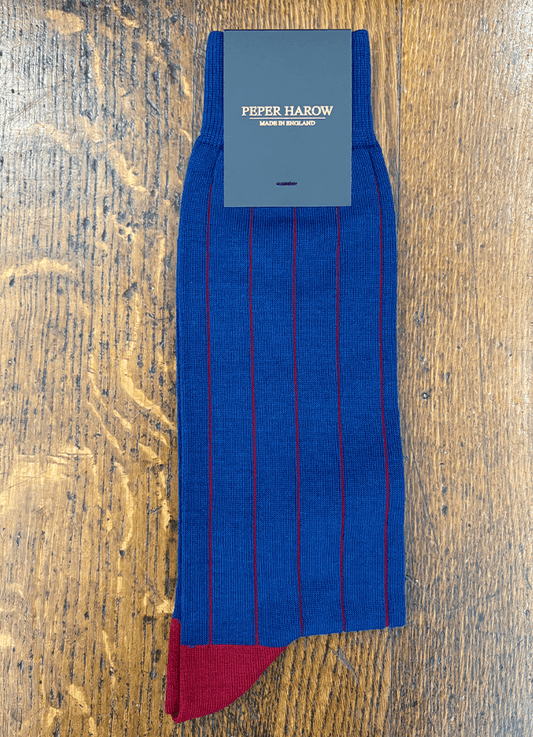 Peper Harow | Pin Stripe Men's Socks | Navy