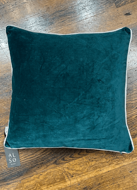 Indian Cotton Velvet Cushion 50X50cm | Pine