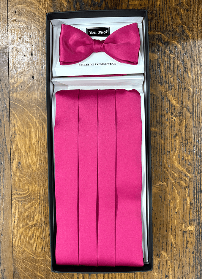 Pink Cummerbund and Bow Tie Set