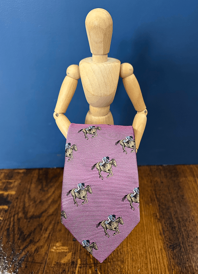 Horseracing Pink Silk Tie | Pink