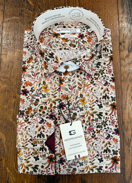 Cotton Shirt | Flowers & Leaves | Autumn
