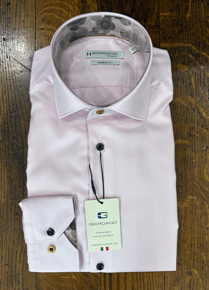 Cotton Plain Shirt with Floral Trim | Pink | AW26