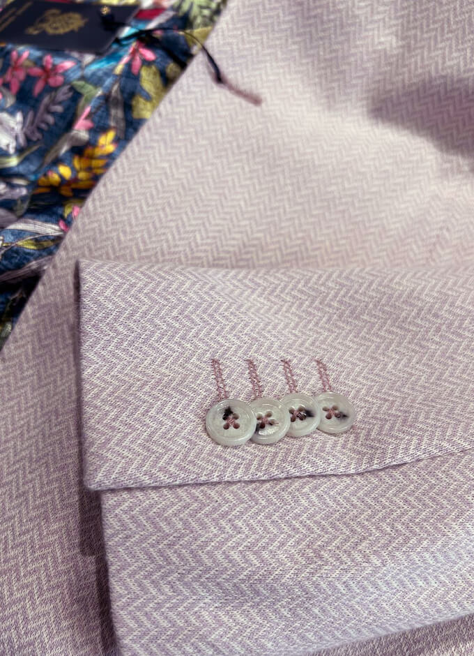Signature Pink Herringbone Cotton Jacket