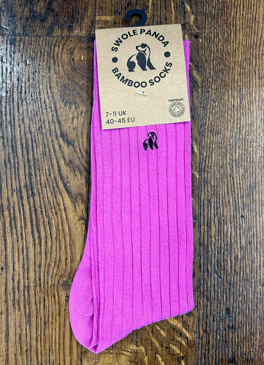 Swole Panda | Pink Ribbed Socks