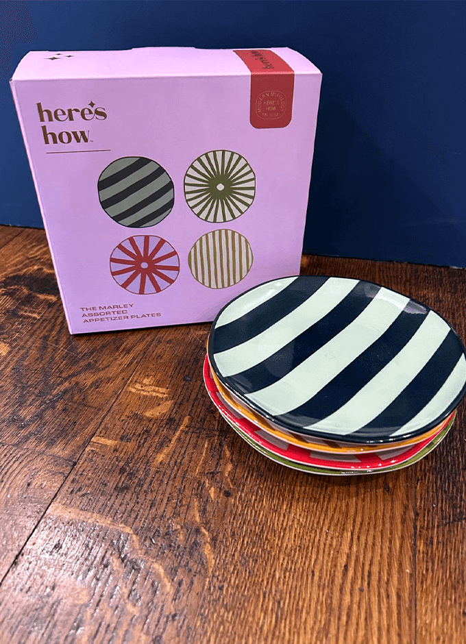 Here''s How Set of 4 Multi The Marley Appetizer Plates