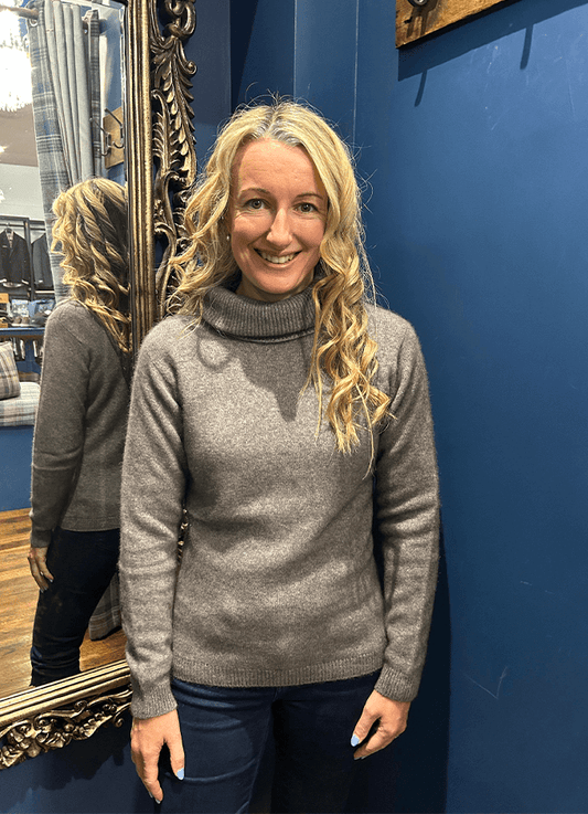 Ladies Possum Wool Polo Neck | Shale