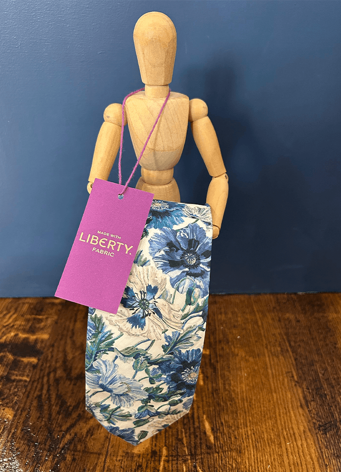 Tie | Poppy Amelie Blue | Made with Liberty Fabric