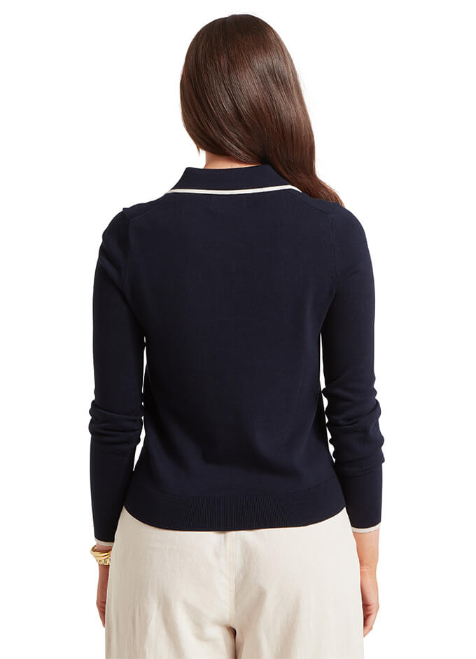 Portloe Jumper | Navy/Dove