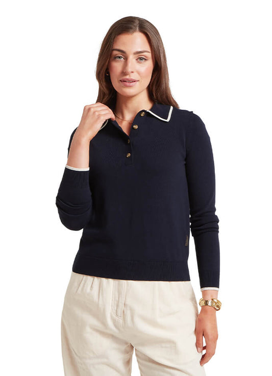 Portloe Jumper | Navy/Dove