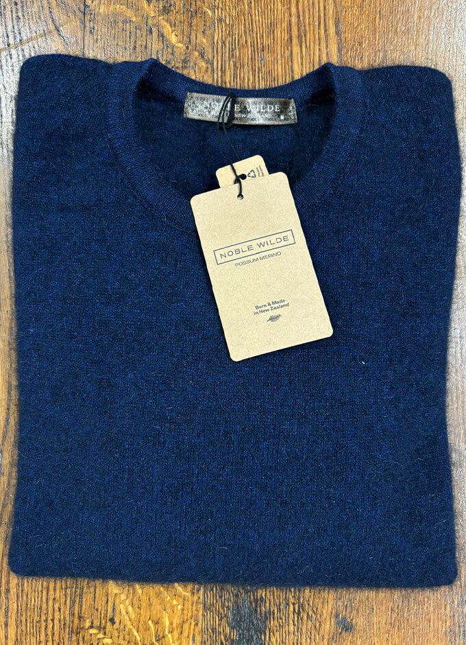 Possum Wool Cambridge Crew Neck Jumper | Maritime