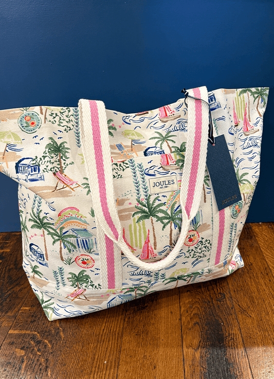 Promenade Palm Print Canvas Tote Bag
