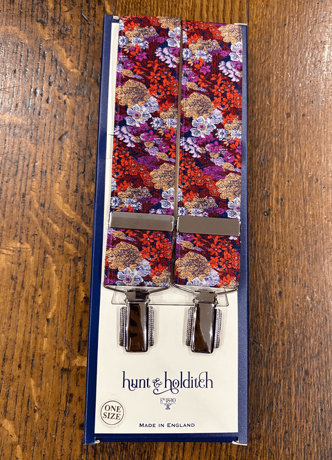 Clip Braces | Purple Floral