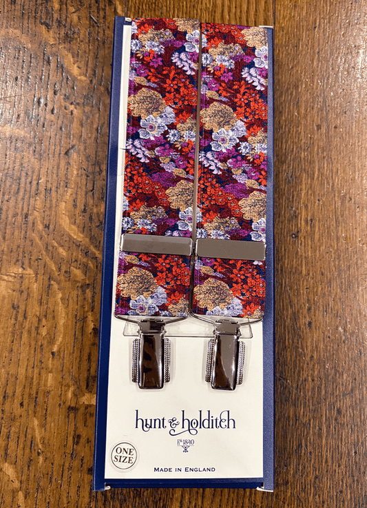 Clip Braces | Purple Floral