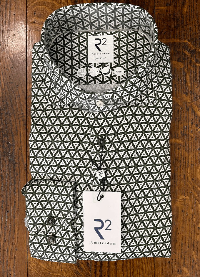 Geometric Print Shirt | Green