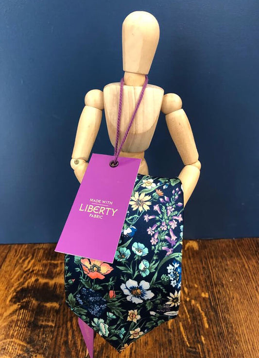 Silk Tie | Rachel Navy | Made with Liberty Fabric