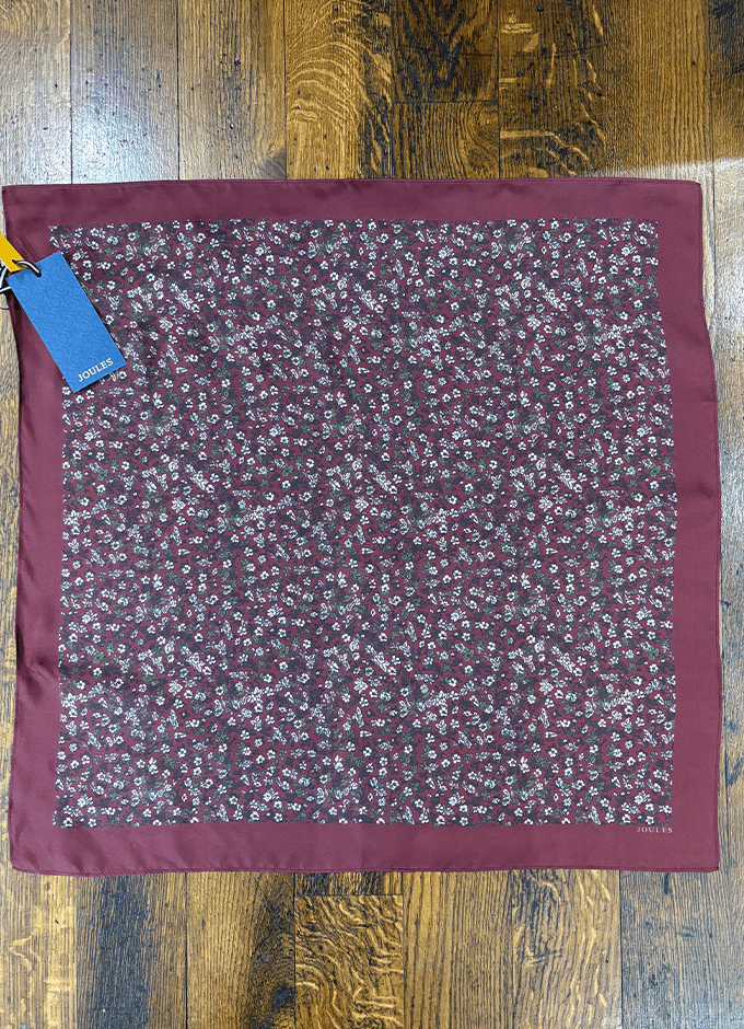 Elsie Silk Square Scarf  | Red Ditsy