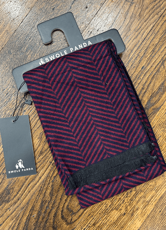 Red Herringbone Bamboo Scarf