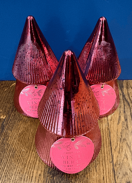 Winter Berry Red Stacked Tree Candle