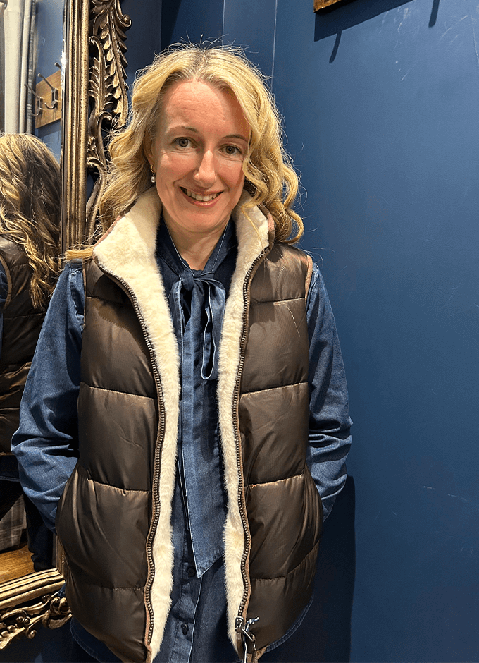 Reversible Faux Fur Gilet | Brown