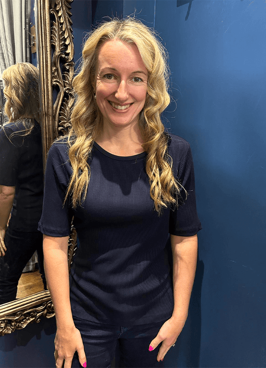 Ribbed T-Shirt | Navy