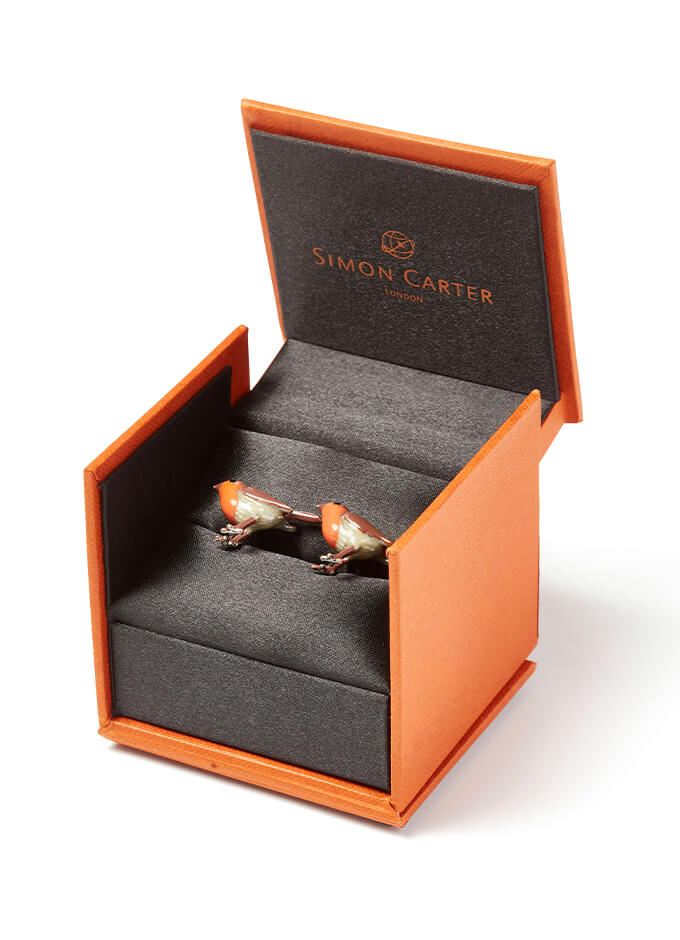 Cufflinks | Enamel Robin
