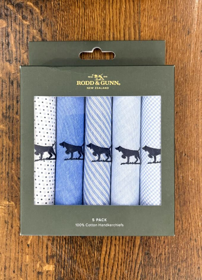 Gunner Handkerchief 5 Pack | Light Blue Multi