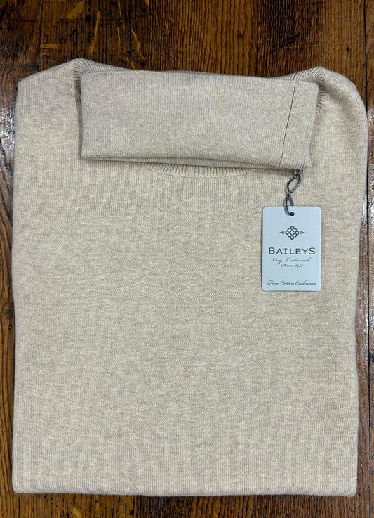 Cotton/Cashmere Roll Neck Jumper | Camel