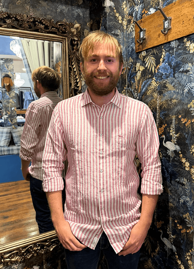 Seadown Sports Fit LS Linen Shirt | Rosewater