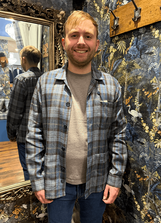 Rowan Shirt Jacket | Blue & Brown Plaid