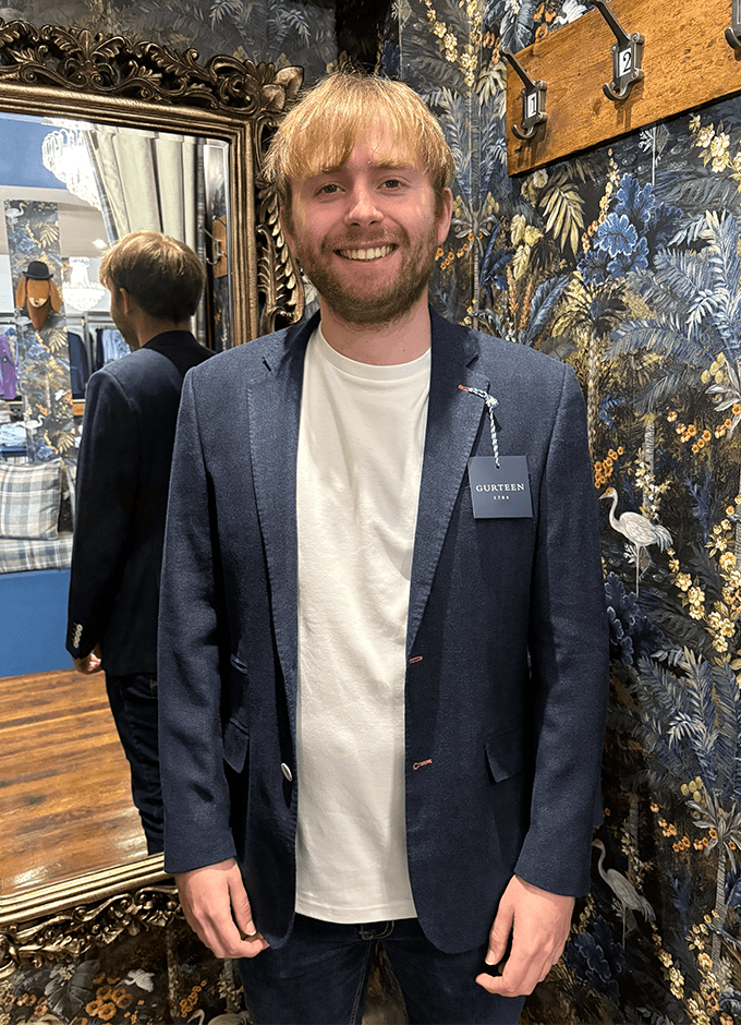 Roxby Herringbone Jacket | Navy