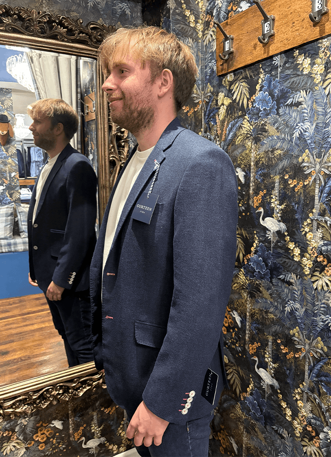 Roxby Herringbone Jacket | Navy