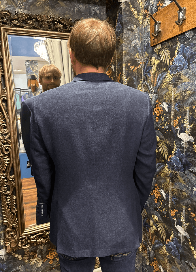 Roxby Herringbone Jacket | Navy