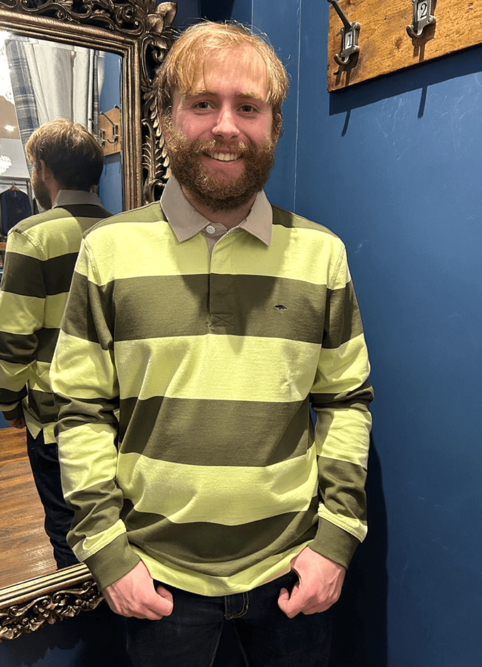 Rugby Polo Stripe | Dark Khaki