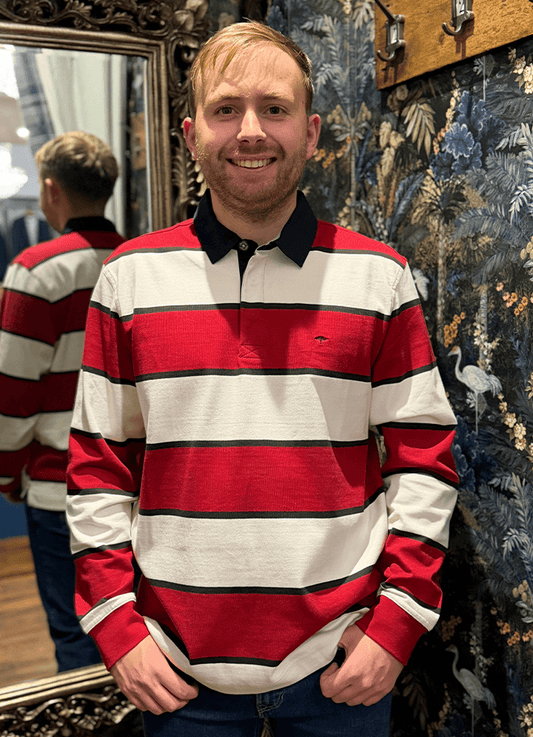 Interlock Rugby Top | Red Brick Stripe