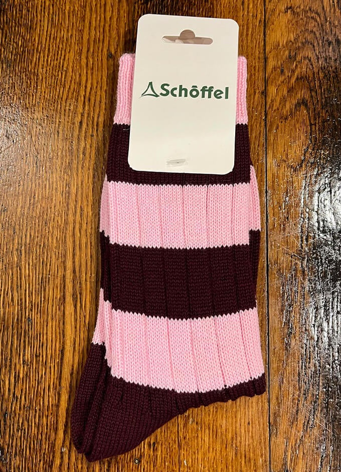 Ladies Hilton Rugby Socks | Wine