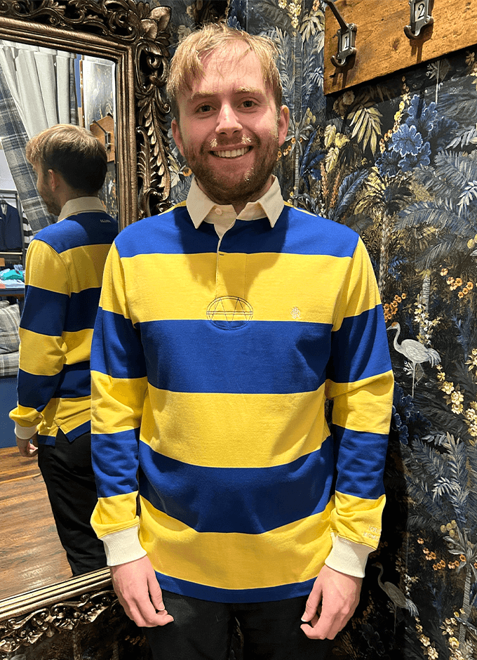 Rugby Club Long Sleeve Top | Yellow/Navy Stripe