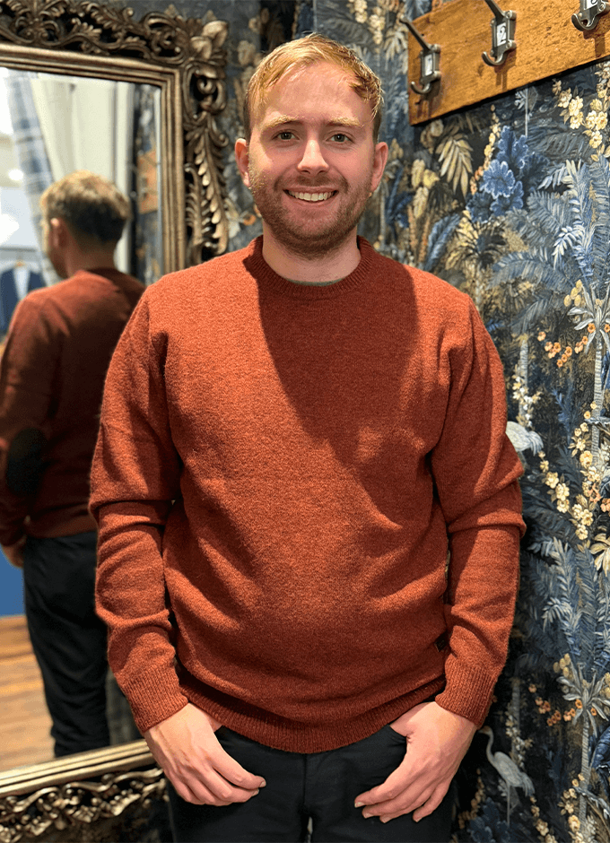 Patch Crew Neck Jumper | Russet