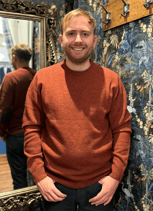 Patch Crew Neck Jumper | Russet