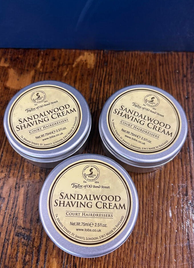 75ml tin Sandalwood Shaving Cream