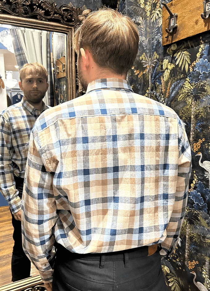 Loretto Long Sleeve Shirt | Sand Check