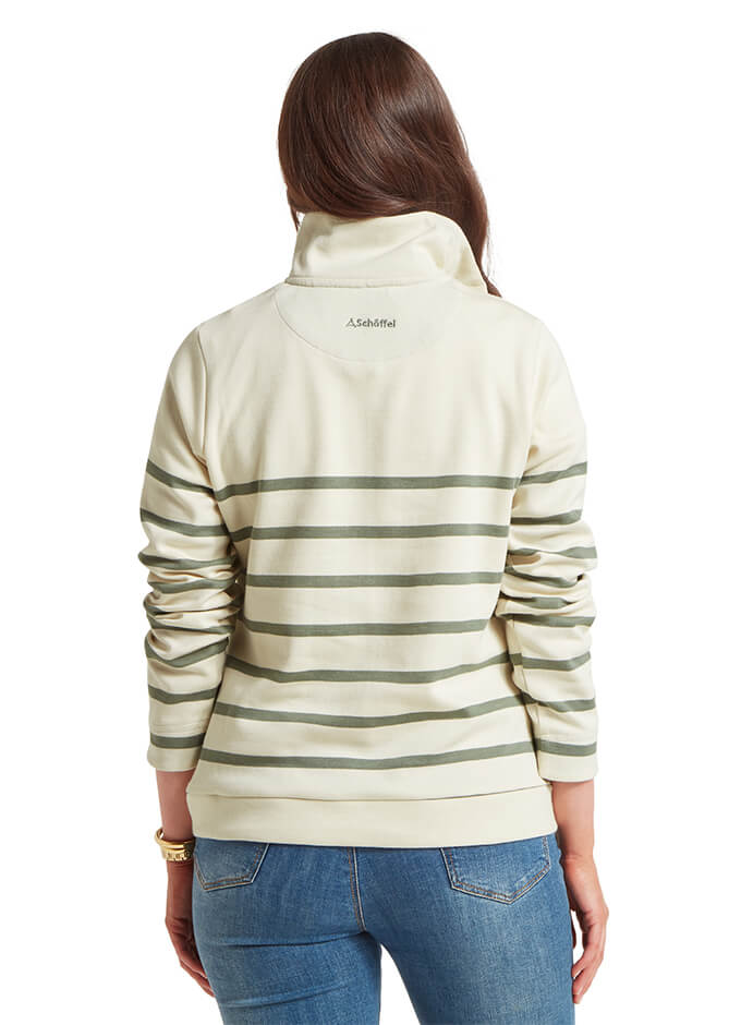 Sandown Sweatshirt | Pale Stone/Agave Green Stripe