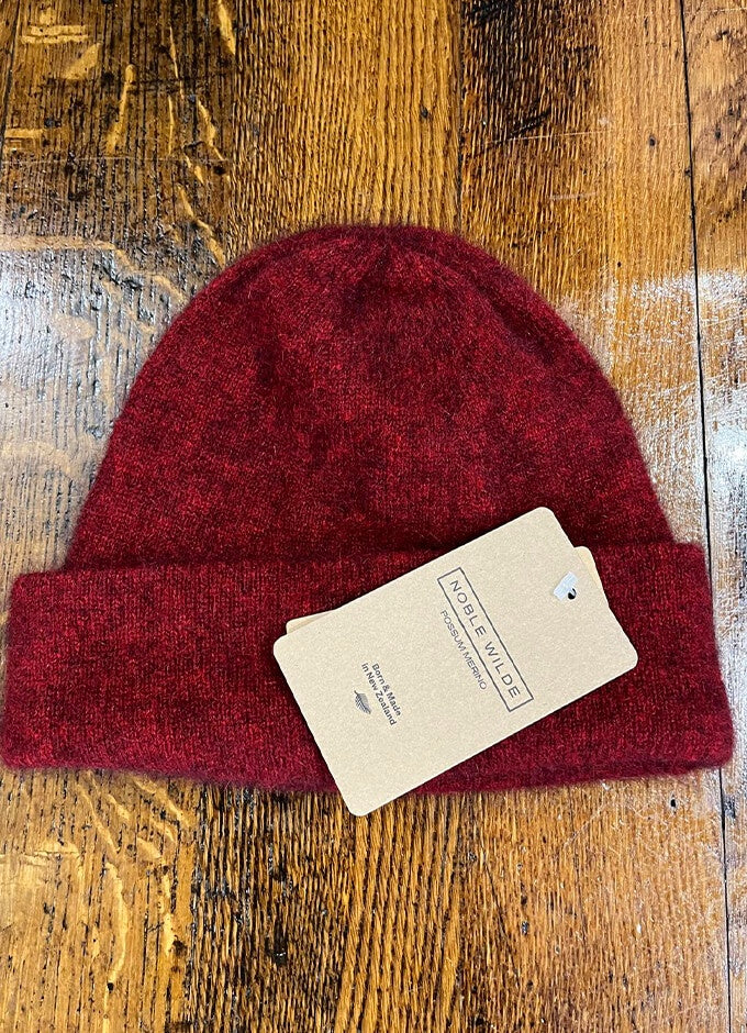 Possum Wool Beanie | Sangria