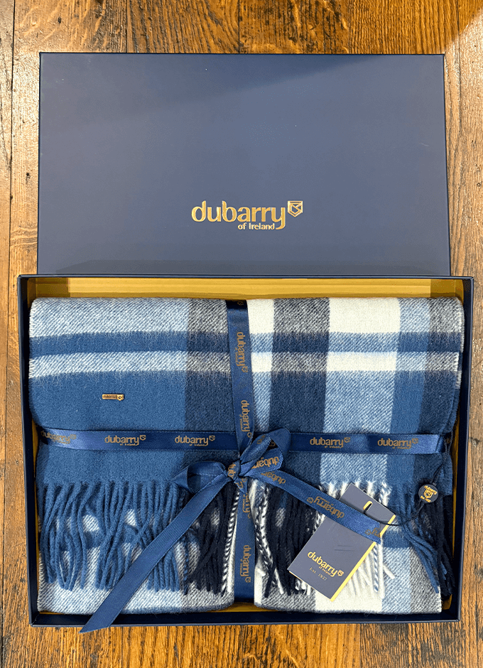 Kinvara Wool check Scarf | Indigo