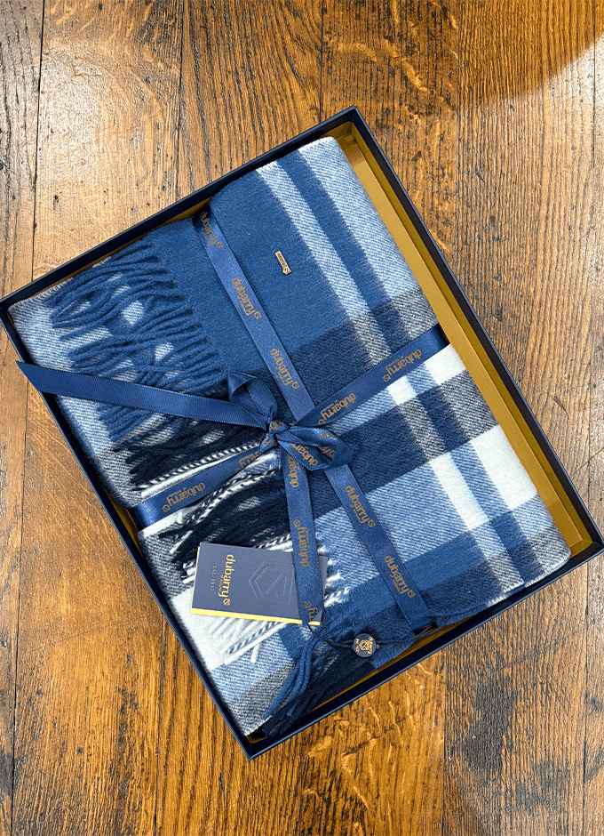 Kinvara Wool check Scarf | Indigo