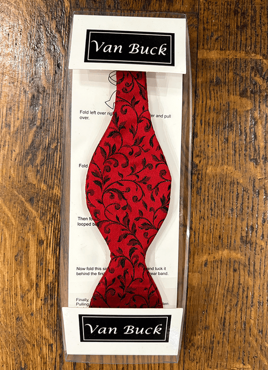 Self Tie Bow Tie | Red and Black Lurex