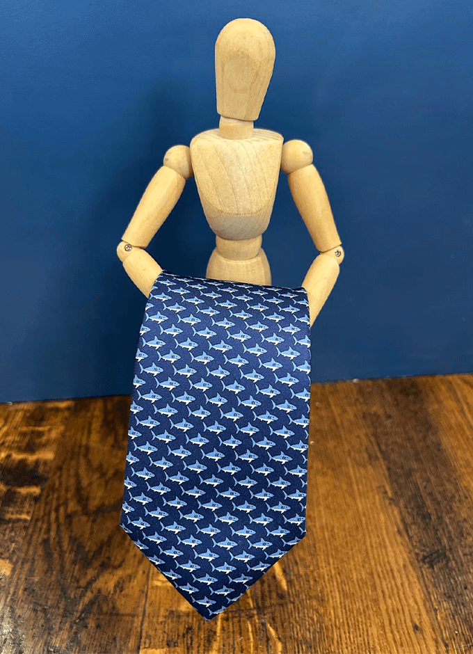 Tie | Soho Silk | Navy Shark